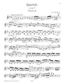 Partition violon II, corde quatuor No.1, B♭ major, Suk, Josef