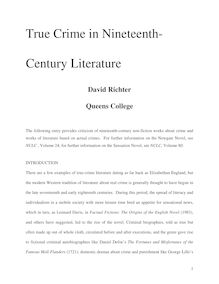 True Crime in Nineteenth- Century Literature
