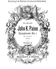 Partition violons II, Symphony No.1, Op.23, C minor, Paine, John Knowles