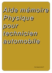 Physique pour techniciens auto