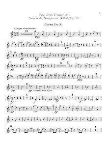 Partition cor 1, 2, 3, 4 (F), pour Voyevoda, Воевода, A minor, Tchaikovsky, Pyotr