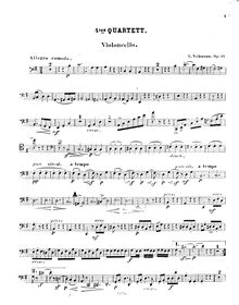 Partition violoncelle, corde quatuor No.4, Op.35, E minor, Volkmann, Robert