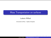Mass Transportation on surfaces