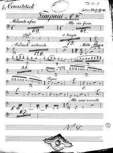 Partition timbales (C, F), Concertstück pour vent quintette et orchestre