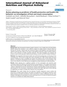 Action planning as predictor of health protective and health risk behavior: an investigation of fruit and snack consumption