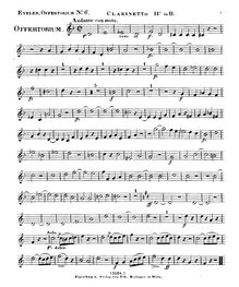 Partition clarinette 2, Timebunt Gentes, Offertorium, HV 87, c minor