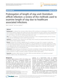 Prolongation of length of stay and Clostridium difficile infection: a review of the methods used to examine length of stay due to healthcare associated infections