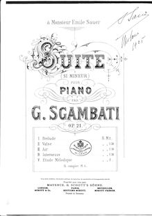 Score,  en b minor, Op.21, Sgambati, Giovanni