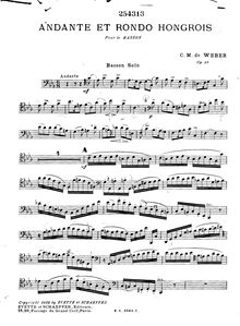 Partition basson , partie, Andante e rondo ongarese, Op.35, Andante and Rondo Ungarese
