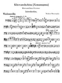 Partition violoncelles, Khovanshchina, Хованщина, Composer