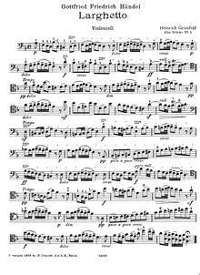Partition de violoncelle, Larghetto pour violoncelle et piano