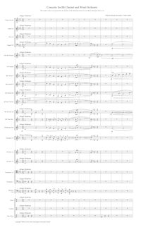 Partition complète, clarinette Concerto, Концерт для кларнета с духовым оркестромConcertstück (Концертштюк)