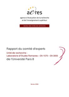 Laboratoire d Etudes Romanes EA 1570- EA 3055 Université Paris 8 ...