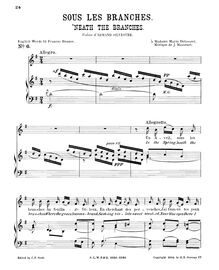 Partition complète (G Major: haut voix et piano), Sous les branches