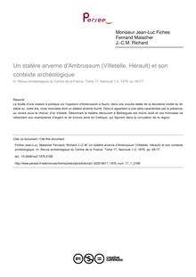 Un statère arverne d Ambrussum (Villetelle, Hérault) et son contexte archéologique - article ; n°1 ; vol.17, pg 69-77
