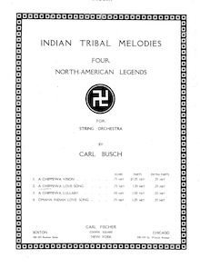 Partition , A Chippewa Love Song, Indian Tribal Melodies, Four North American Legends for String Orchestra