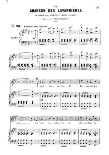 Partition complète, La chanson des lavandières, Duettino pour soprano et mezzo-soprano