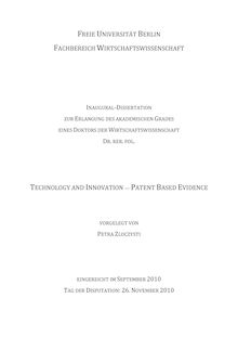 Technology and innovation [Elektronische Ressource] : patent based evidence / vorgelegt von Petra Zloczysti
