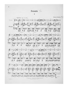 Partition , Agitato, violon Sonata No.1, A minor, Bloch, Ernest