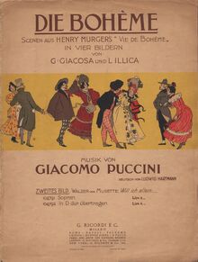 Partition Outside sheet (colour scan), La Bohème, Puccini, Giacomo