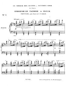 Partition 3 - Gluck: Choeur des Scythes from Iphigenie auf Tauris, Souvenirs des concerts du Conservatoire
