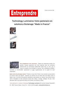 Technology Luminaires Votre partenaire en solutions d éclairage "Made in France"