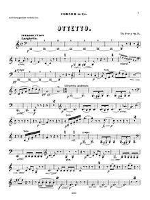 Partition cor 2, Octet No.1, E♭ major?, Gouvy, Louis Théodore