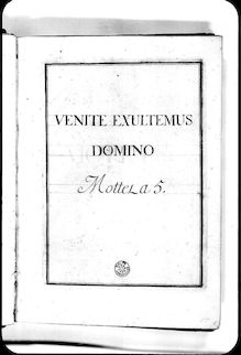 Partition complète, Venite exultemus Domino, Grand motet, Lalande, Michel Richard de