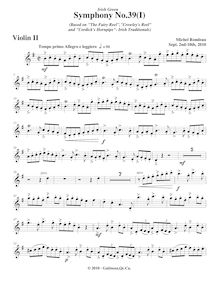 Partition violons II, Symphony No.39  Irish Green , G major, Rondeau, Michel