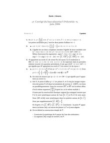 Corrigé du bac S 2006: Mathématique Spécialité
