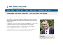 Communiqué de Presse de Louis Aliot, Vice-président du Front National