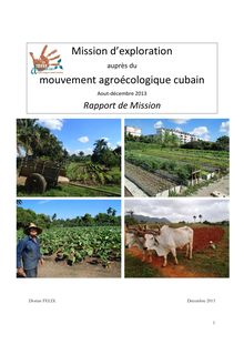 Rapport de mission CUBA 2013 Terre et Humanisme