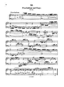 Partition complète, Prelude et Fugue, E♭ major, Bach, Johann Christoph
