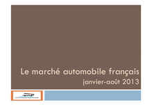 CCFA : Le marché automobile français de janvier à août 2013