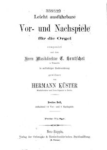 Partition Book 2, Leicht ausführbare Vor- und Nachspiele, Hentschel, Ernst Julius