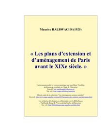 « Les plans d extension et d aménagement de Paris avant le XIXe ...