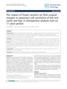 The impact of frozen sections on final surgical margins in squamous cell carcinoma of the oral cavity and lips: a retrospective analysis over an 11 years period