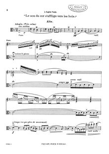 Partition , «Le son du cor s’afflige vers les bois», Quatre poèmes pour voix, alto et piano