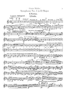 Partition violons II, Symphony No.1, Originally titled "Titan"