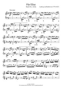 Partition Für Elise - Ludwig van Beethoven