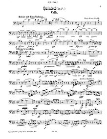 Partition de violoncelle, Piano quintette, Op.39, Quintett für Pianoforte, 2 Violinen, Viola und Violoncell, Op.39
