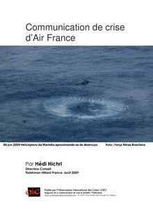 La communication de crise d Air France - AF 447  Rio-Paris