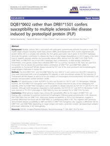DQB1*0602 rather than DRB1*1501 confers susceptibility to multiple sclerosis-like disease induced by proteolipid protein (PLP)