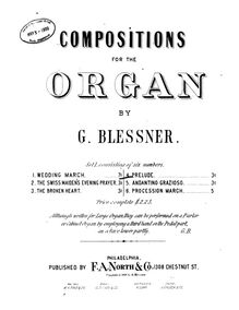 Partition , Prelude en D♭ major, orgue travaux, 6? Compositions for Organ
