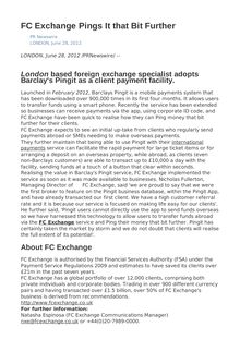 FC Exchange Pings It that Bit Further