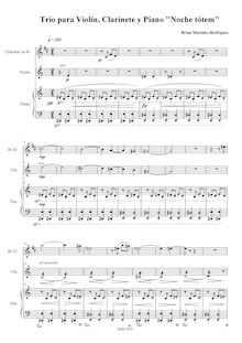 Partition complète, Noche tótem, Trio for piano, violin & clarinet