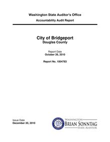 Audit report city of Bridgeport Douglas County