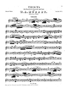 Partition de violon (alternate pour clarinette), Trio