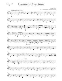 Partition clarinette 4 (B♭), Carmen, Opéra-comique en quatre actes