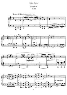 Partition No.1 - Menuet, Menuet et Valse, Op.56, Saint-Saëns, Camille